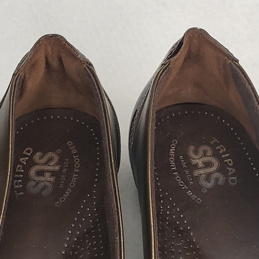 SAS 'Coco' Flats in Burnished Brass & Brown - Women's size 9M - Picture 12 of 12